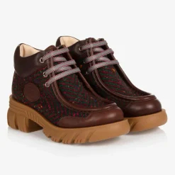 Gucci Boots|Boots*Brown Leather Lace-Up Boots