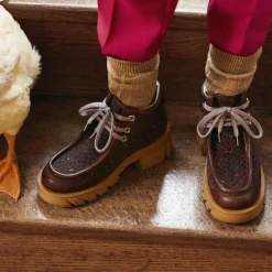 Gucci Boots|Boots*Brown Leather Lace-Up Boots