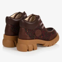 Gucci Boots|Boots*Brown Leather Lace-Up Boots