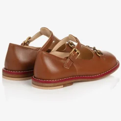 Gucci Bar Shoes|Bar Shoes*Brown Leather T-Bar Baby Shoes