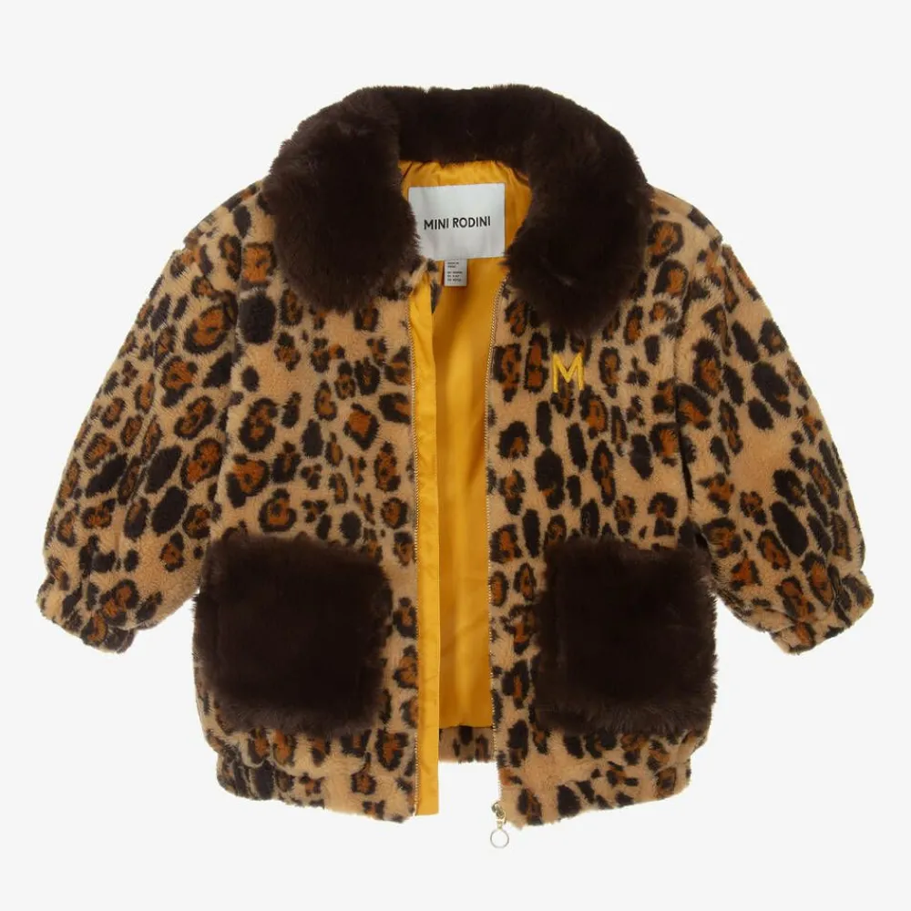 Mini Rodini Coats & Jackets|Gifts*Brown Leopard Print Faux Fur Jacket