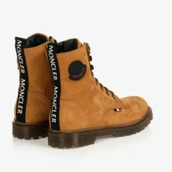 Moncler Enfant Boots|Boots*Brown Nubuck Leather Boots