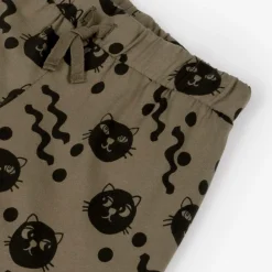 Mini Rodini Trousers|Trousers*Brown Organic Cotton Cats Joggers