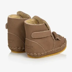 Donsje Pre Walkers|Pre Walkers*Brown Suede Leather Pre-Walkers Truffle