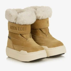 Moon Boot Boots|Boots*Brown Suede Leather Velcro Boots