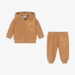 Moschino Baby Tracksuits|Tracksuits*Brown Teddy Bear Fleece Tracksuit