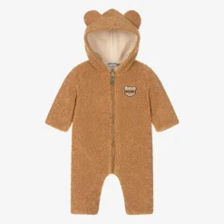 Moschino Baby Coats & Jackets*Brown Teddy Fleece Pramsuit