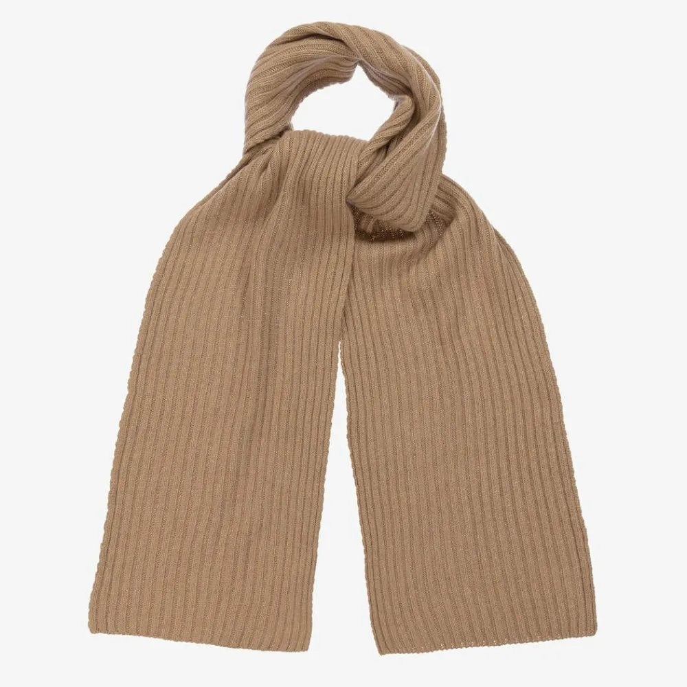 Jamiks Scarves|Scarves*Brown Wool & Viscose Knitted Scarf (190cm)