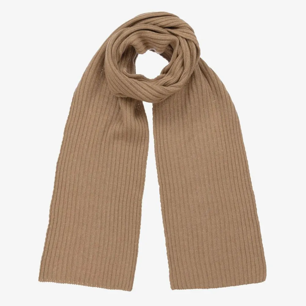 Jamiks Scarves|Scarves*Brown Wool & Viscose Knitted Scarf (190cm)