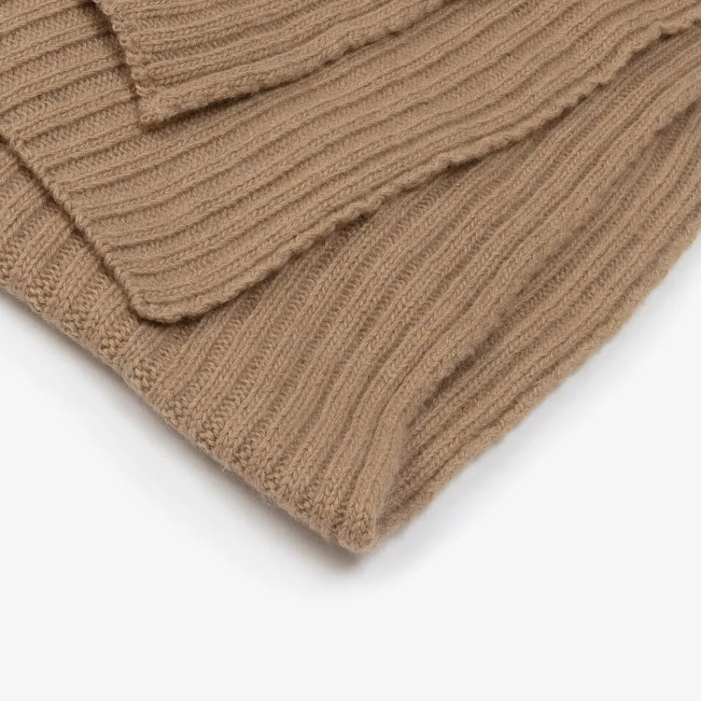 Jamiks Scarves|Scarves*Brown Wool & Viscose Knitted Scarf (190cm)