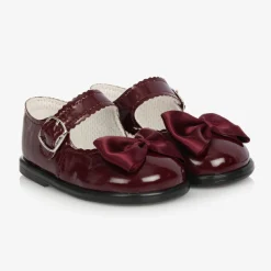 Early Days First Walkers|First Walkers*Burgundy Red Patent Bar Shoes