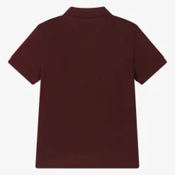 Tommy Hilfiger Tops*Burgundy Red Varsity Logo Polo Shirt