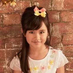 Peach Ribbons Hair Accessories*Coral Pink Bow Hair Clip (7cm)