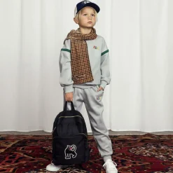 Mini Rodini Scarves|Scarves*Dark Beige Houndstooth Velour Scarf