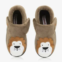 Chipmunks Slippers|Slippers*Dark Beige Velcro Lion Slippers