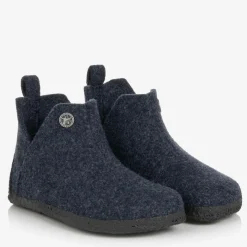 Birkenstock Slippers|Slippers*Dark Blue Wool Felt Slippers