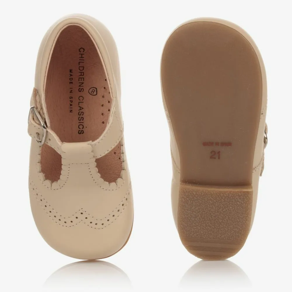 Childrens Classics Bar Shoes|Bar Shoes*Deep Ivory Leather Shoes