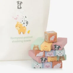 Orange Tree Toys Toys|Toys*Farmyard Animals Tumbling Tower Game