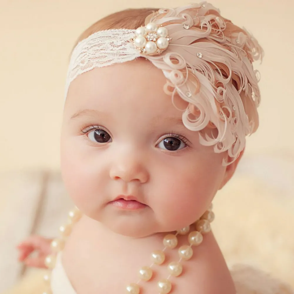 Cute Cute Hair Accessories*Feather & Pearl Headband