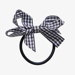 Peach Ribbons Hair Accessories*Gingham Bow Hair Elastic (7cm)