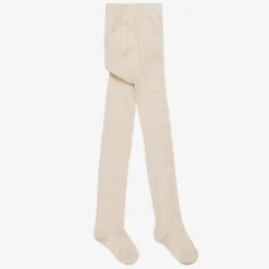 Mayoral Tights*Girls Beige & Gold Cotton Tights