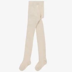 Mayoral Tights*Girls Beige & Gold Cotton Tights