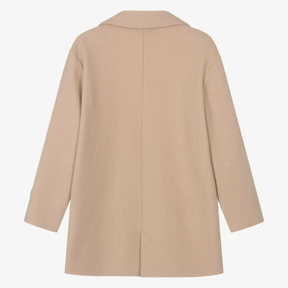 MSGM Coats & Jackets*Girls Beige & Pink Viscose Coat
