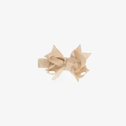 Bowtique London Hair Accessories*Girls Beige Bow Hair Clip (4cm)