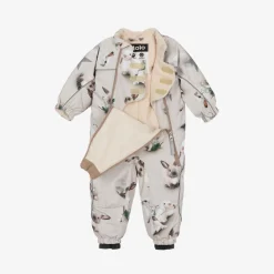 Molo Snowwear|Snowwear*Girls Beige Bunny Rabbit Snowsuit
