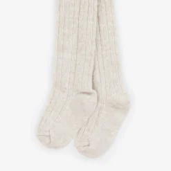 Mayoral Tights|Tights*Girls Beige Cable Knit Tights