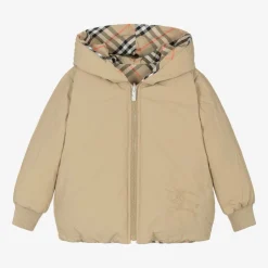Burberry Coats & Jackets*Girls Beige Check Reversible Down Jacket