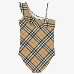 Burberry Swimwear*Girls Beige Check Swimsuit