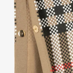 Burberry Coats & Jackets*Girls Beige Check Wool Cape