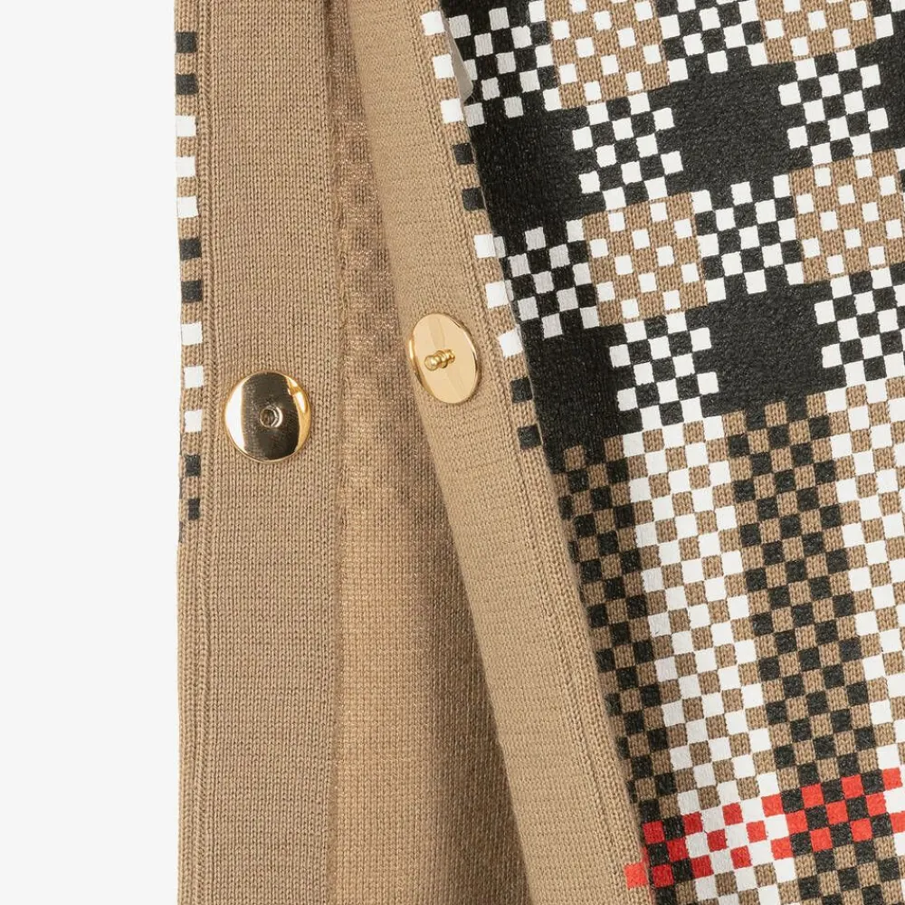 Burberry Coats & Jackets*Girls Beige Check Wool Cape