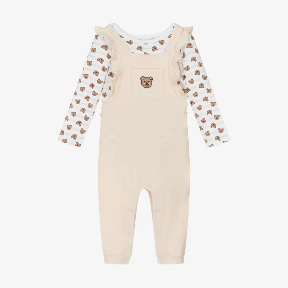 Guess Gifts|Babysuits*Girls Beige Cotton Babysuit Gift Set