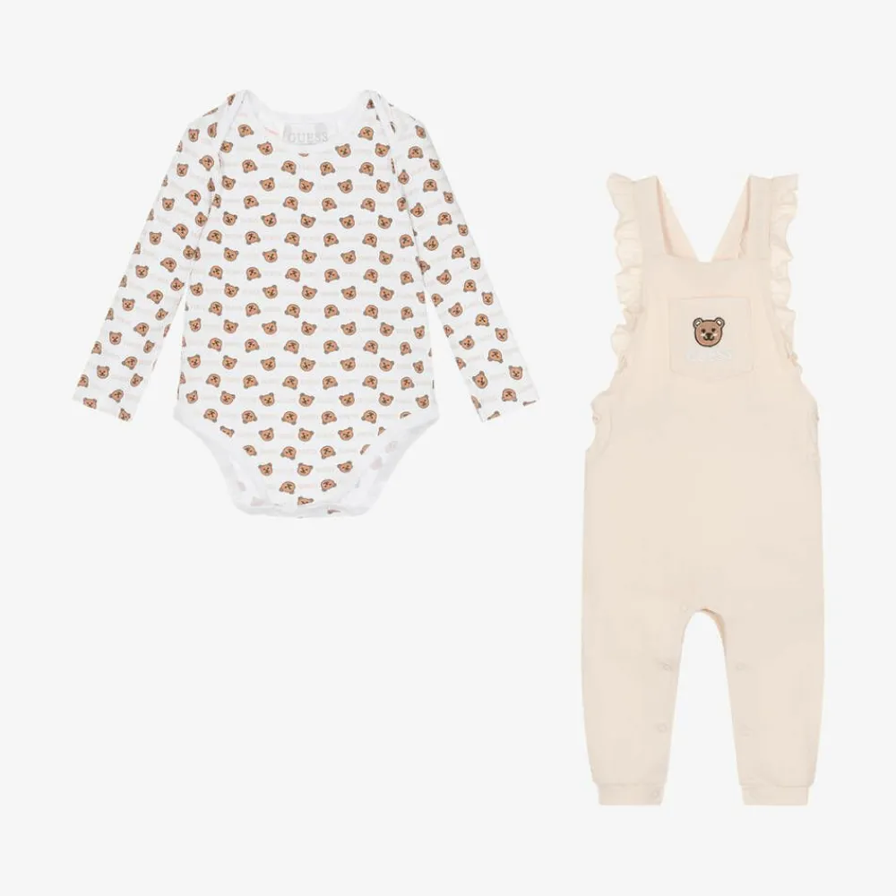 Guess Gifts|Babysuits*Girls Beige Cotton Babysuit Gift Set