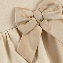 A Dee Dresses*Girls Beige Cotton Bow Dress