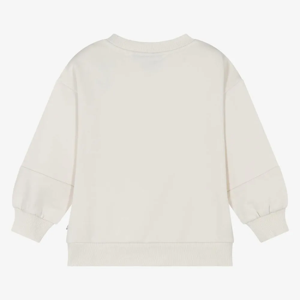 EA7 Emporio Armani Tops*Girls Beige Cotton EA7 Logo Sweatshirt