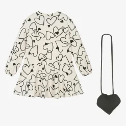 Mayoral Dresses*Girls Beige Cotton Heart Print Dress Set
