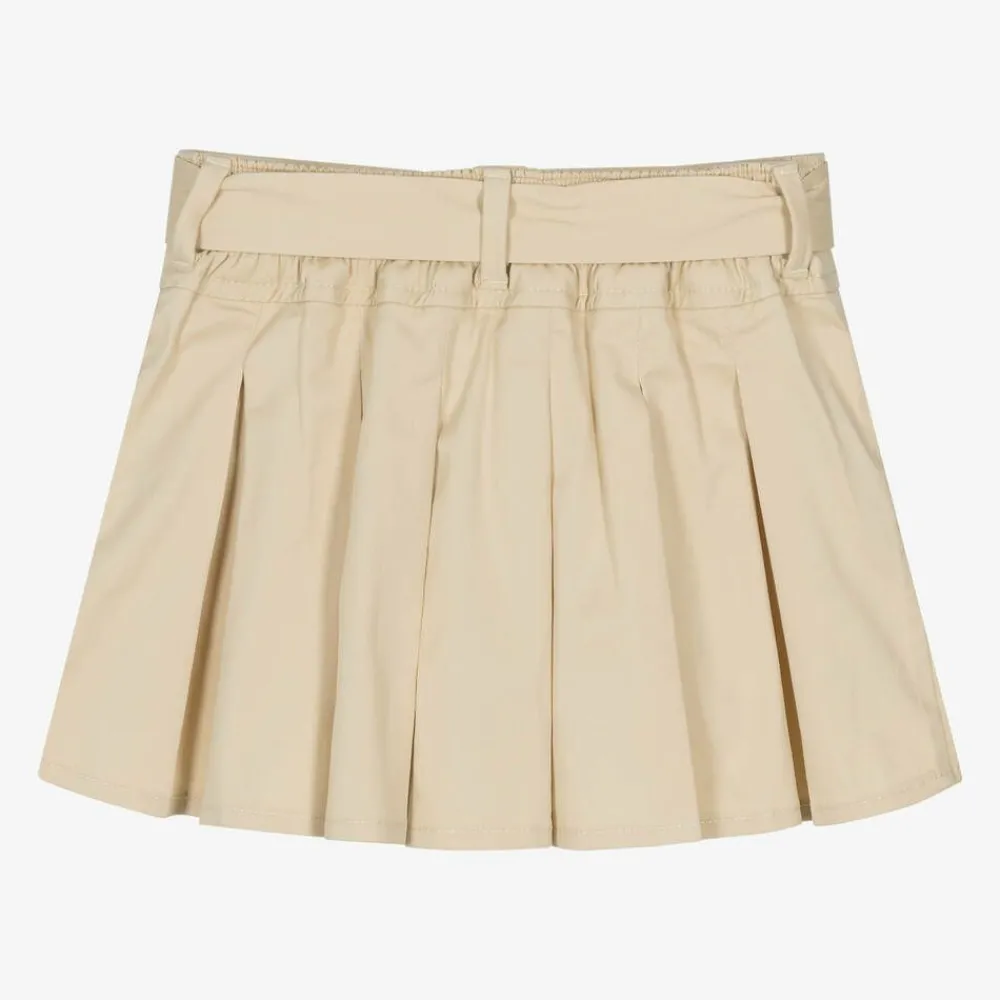 Tommy Hilfiger Skirts*Girls Beige Cotton Pleated Skirt