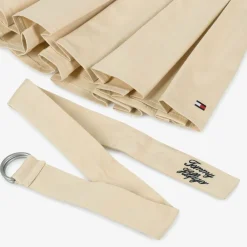 Tommy Hilfiger Skirts*Girls Beige Cotton Pleated Skirt