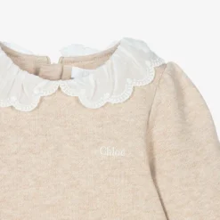 Chloé Dresses*Girls Beige Cotton Sweatshirt Dress