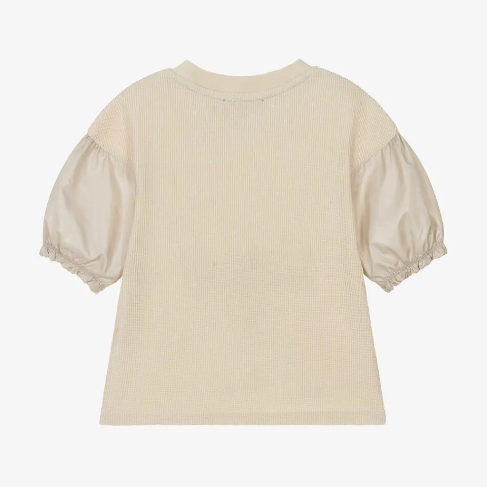 Emporio Armani Tops*Girls Beige Cotton T-Shirt