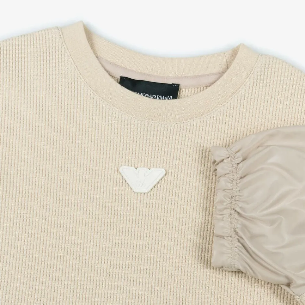 Emporio Armani Tops*Girls Beige Cotton T-Shirt