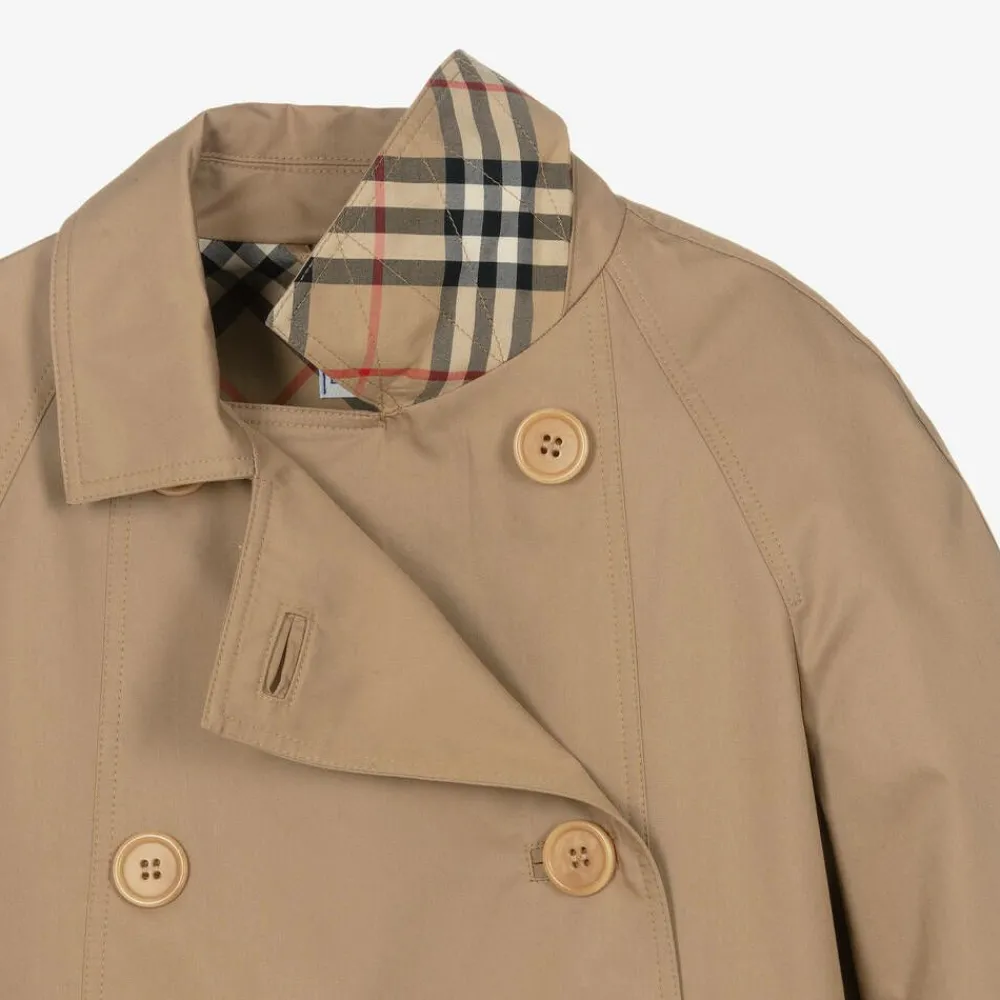 Burberry Coats & Jackets*Girls Beige Cotton Twill Coat