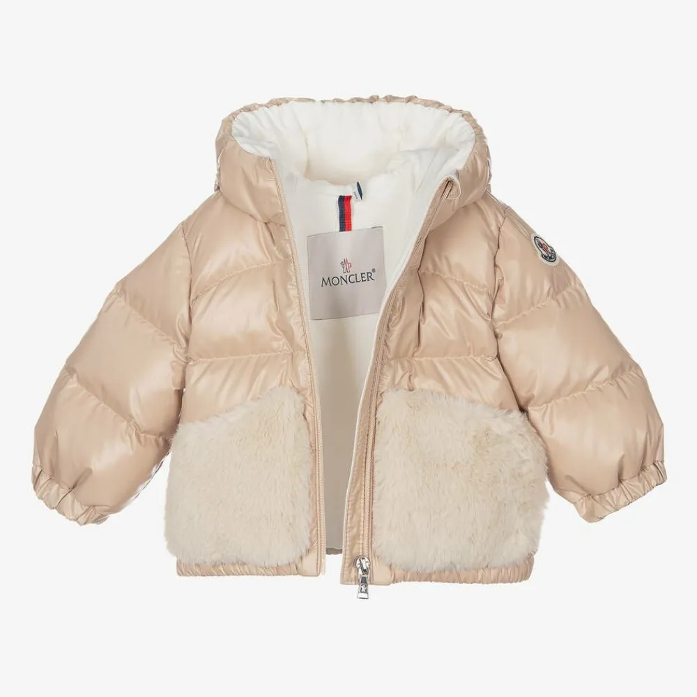 Moncler Enfant Coats & Jackets*Girls Beige Down Padded Bluma Coat