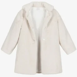 Paz Rodríguez Coats & Jackets*Girls Beige Faux Fur Coat