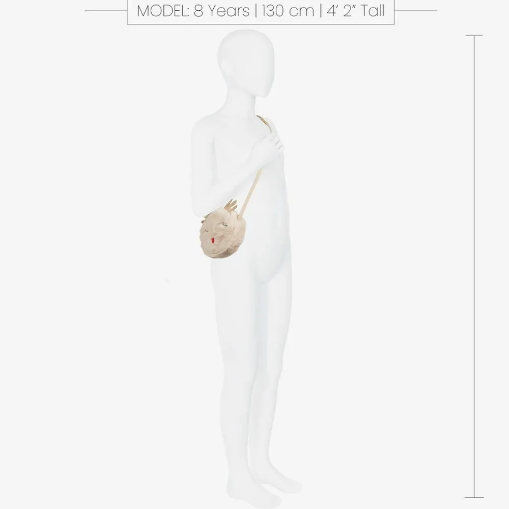 NAME IT Bags*Girls Beige Faux Fur Deer Bag (14cm)