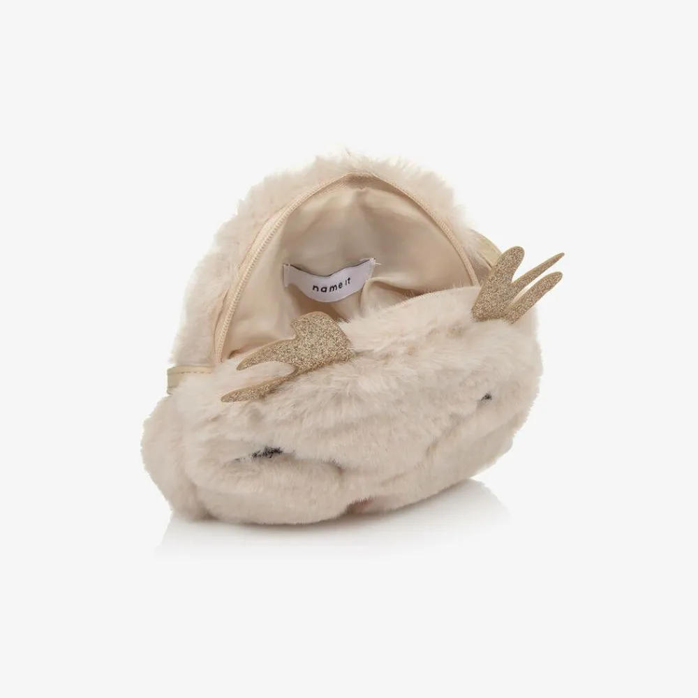 NAME IT Bags*Girls Beige Faux Fur Deer Bag (14cm)