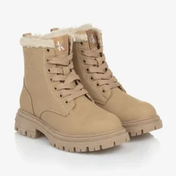 Calvin Klein Boots|Boots*Girls Beige Faux Leather Boots